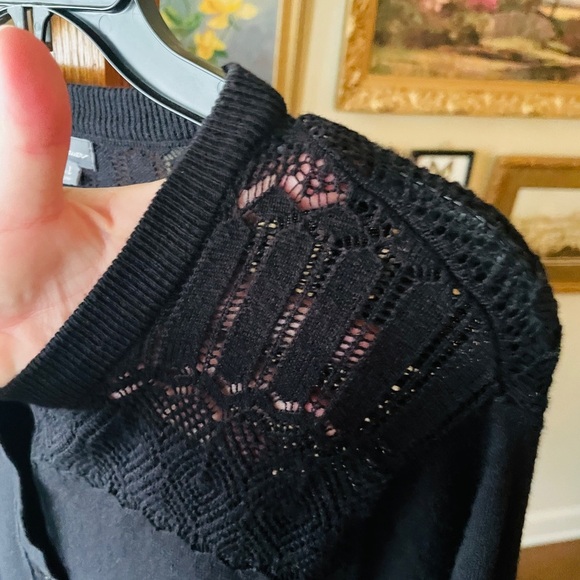 Eddie Bauer women’s long sleeve button cardigan sweater jeweled buttons L black - Picture 5 of 9